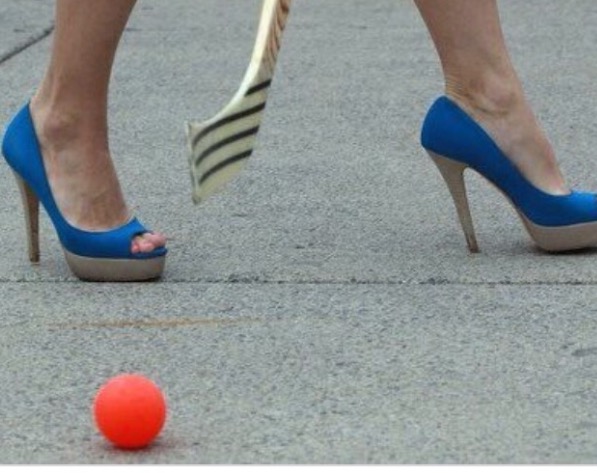 Ladies, improve those ball hockey skills...